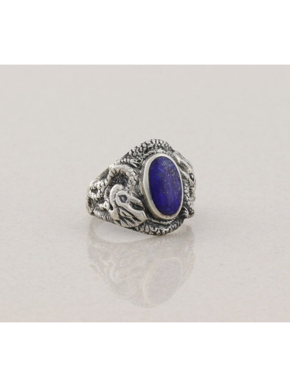 Sterling Silver Natural Lapis Lazuli Ring Size 9 1/4 - Picture 6 of 8